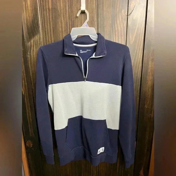 Under Armour UA Playback Fleece 1/4 Zip Navy/Gray Size:Medium - Picture 1 of 15